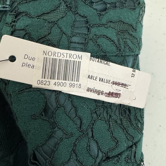 Rachel Parcell Botanica Lace Pants Women's 12 Green Scallop Hem Lined Romantic - Picture 8 of 16